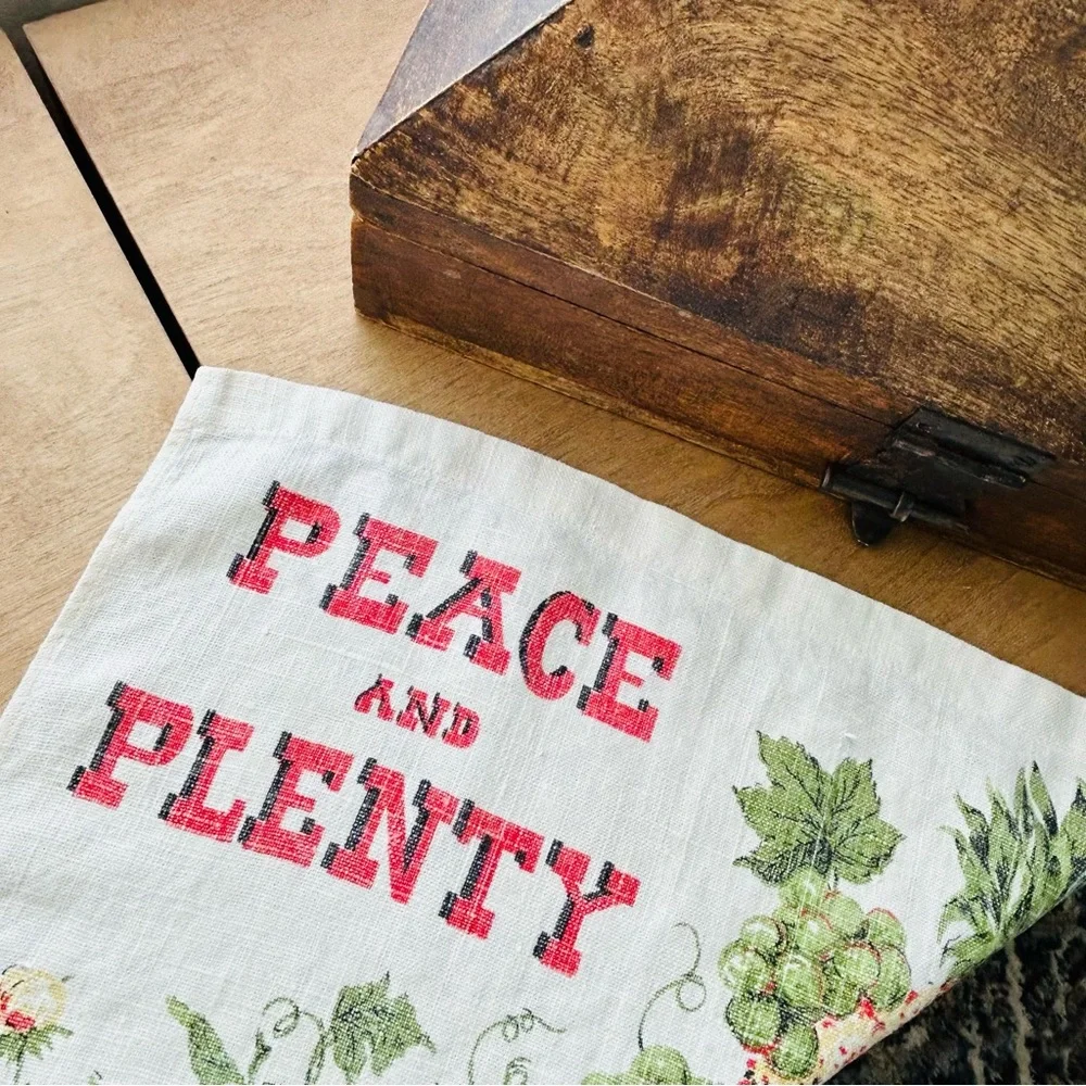 Peace and Plenty 1967 Calendar Tea Towel